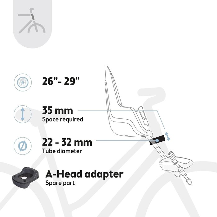Siège vélo enfant avant jusqu'à 15kg - Bleu - Jusqu'à -34%
