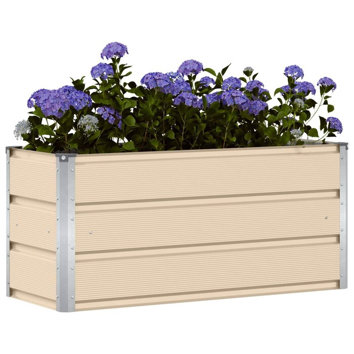 Vidaxl Jardinière en acier ivoire 100cm - Jusqu'à -33% sur l'outlet