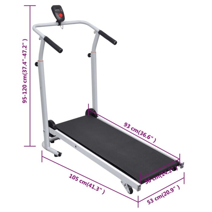Vidaxl Tapis de marche manuel pliable - Jusqu'à 45 % de réduction