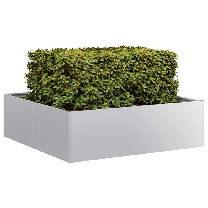 Vidaxl Jardinière carrée en acier galvanisé 100x100 cm - Jusqu'à -34%
