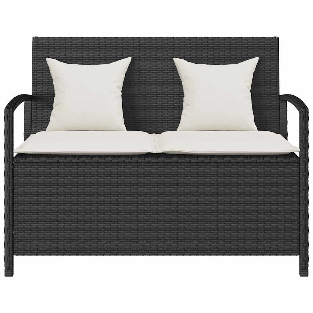 Vidaxl Banc de jardin avec coffre - Résine tressée noire - Jusqu'à -38%