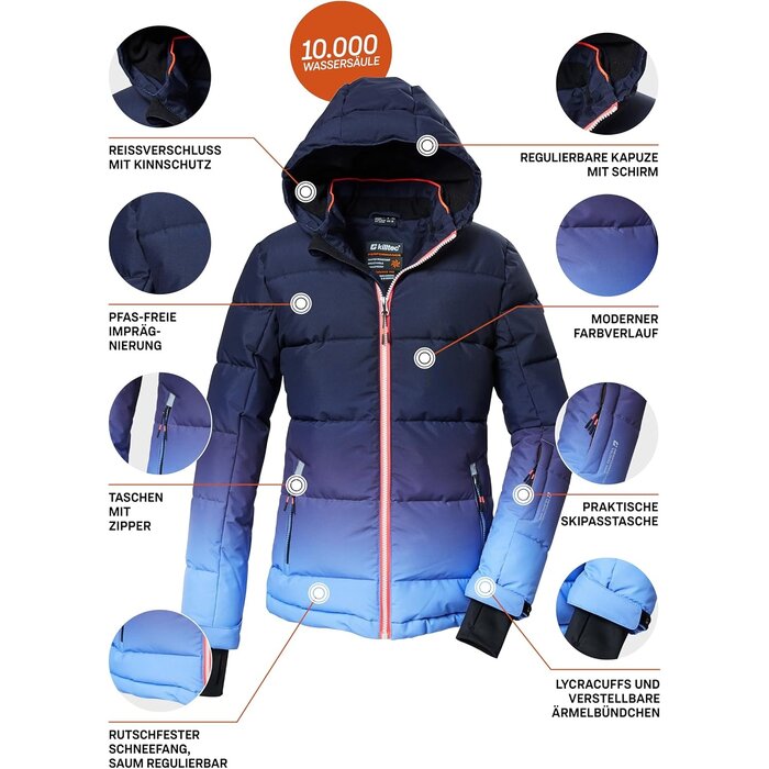 Killtec Veste de ski fille matelassée lavande - Jusqu'à -29%