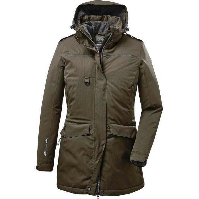 Killtec Parka fonctionnelle femme, capuche amovible, vert olive - Jusqu'à 35% de remise