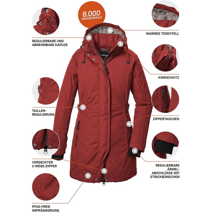 Parka fonctionnelle imperméable femme - Vert olive - Jusqu'à -30%