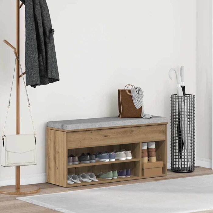 Vidaxl Banc à chaussures en chêne artisan 102cm - Jusqu'à -34%