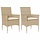 Lot de 2 chaises de jardin en rotin - Beige - Jusqu'à -59%