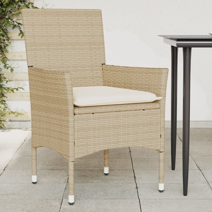 Vidaxl Lot de 2 chaises de jardin en rotin - Beige - Jusqu'à -59%