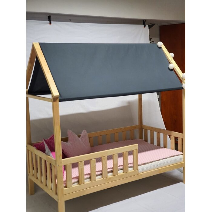 Viking Choice Lit cabane enfant 80x160 cm en pin naturel - Jusqu'à -36% sur le prix