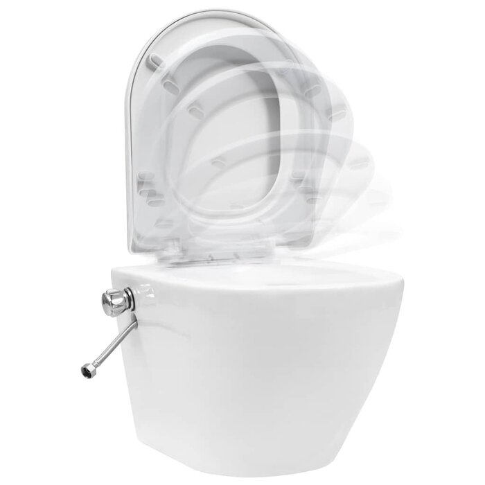 Vidaxl WC suspendu avec fonction bidet - Céramique blanche - Jusqu'à 48% de réduction