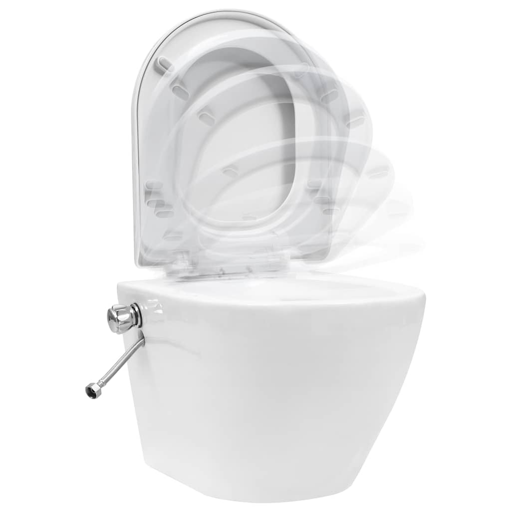 Vidaxl WC suspendu avec fonction bidet - Céramique blanche - Jusqu'à 48% de réduction