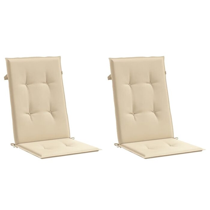 Vidaxl Lot de 2 coussins de jardin haut dossier - Beige - Jusqu'à -45%