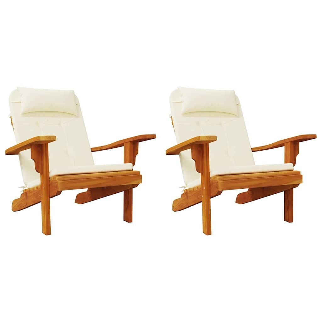 Vidaxl Lot de 2 Coussins de Chaise Adirondack Crème - Jusqu'à -48% sur l'Outlet