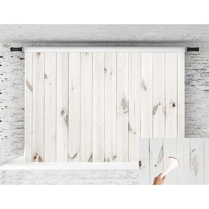 Fond photo microfibre 3x3m - Motif bois blanc - Jusqu'à -42%