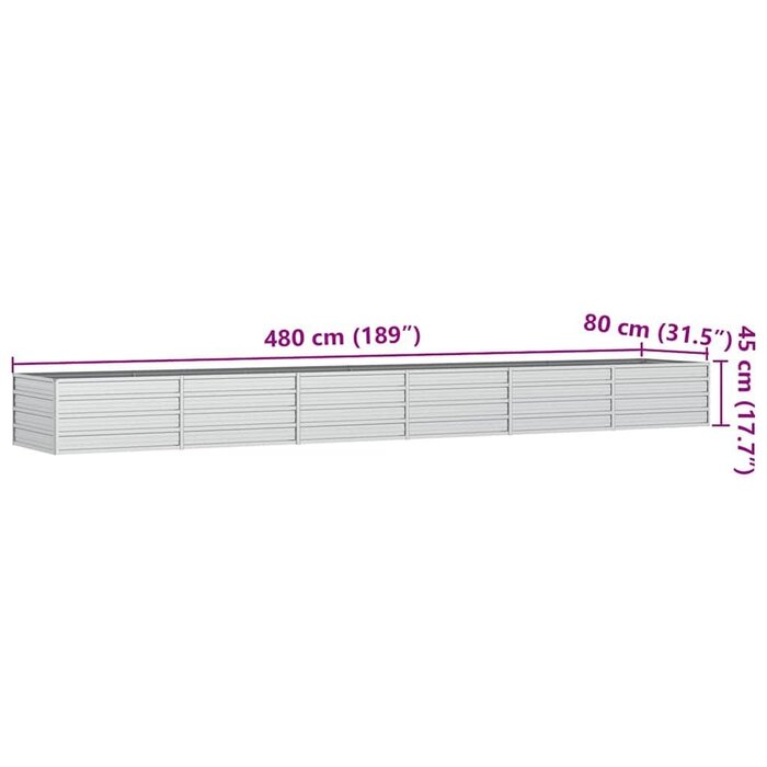 Vidaxl Jardinière surélevée XXL en acier galvanisé - 480 cm - Jusqu'à 34% de remise