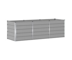 Vidaxl Grande jardinière rectangulaire en acier gris clair - Jusqu'à 49 % de remise