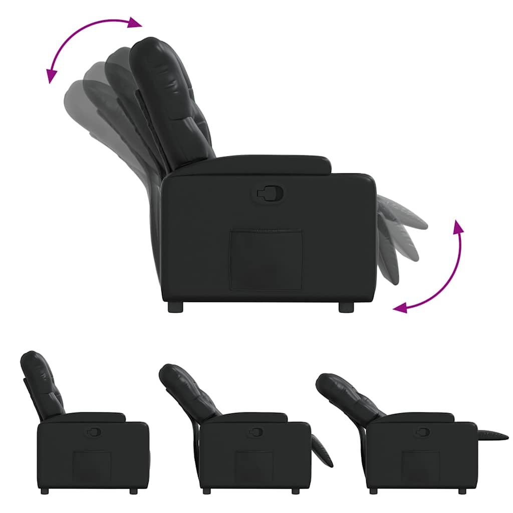 Vidaxl Fauteuil inclinable en similicuir noir - Jusqu'à 47% de réduction