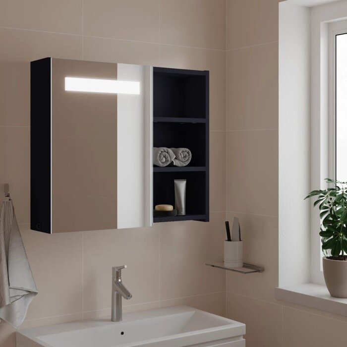 Vidaxl Armoire de salle de bain avec miroir LED - Gris - Jusqu'à -46%