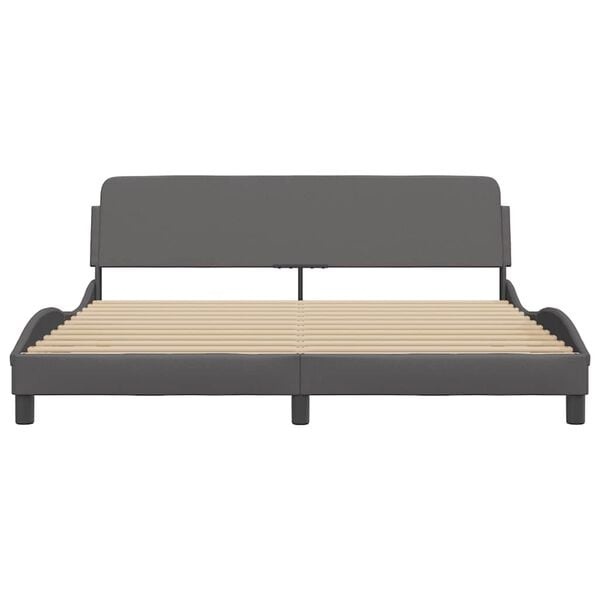 Vidaxl Cadre de lit Dover 180x200 cm - Similicuir gris - Jusqu'à -42%