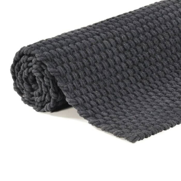 Vidaxl Tapis en coton anthracite 160x230 cm - Jusqu'à -46% de remise