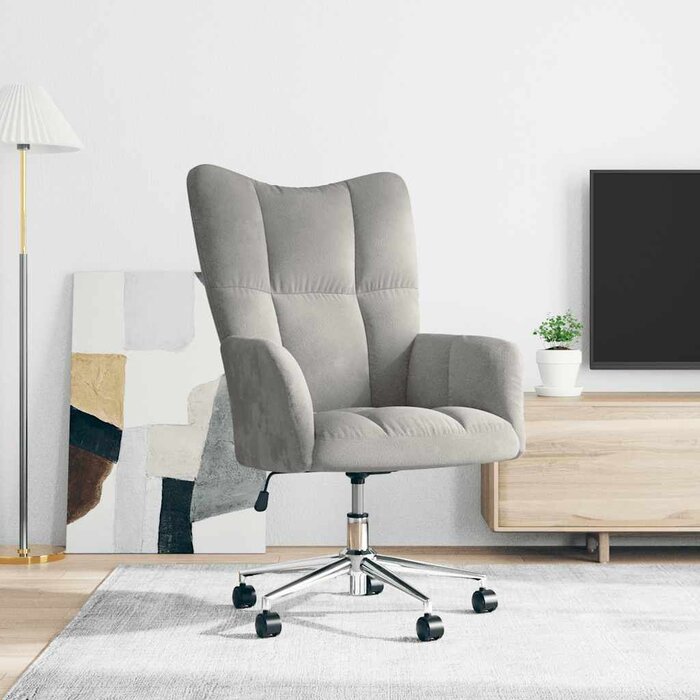 Vidaxl Fauteuil de bureau en velours gris clair - Jusqu'à -46%