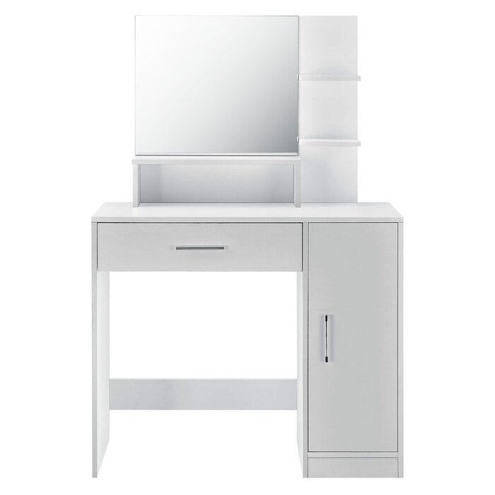 Ecotoys Coiffeuse blanche avec miroir et rangements - Jusqu'à 53% de réduction