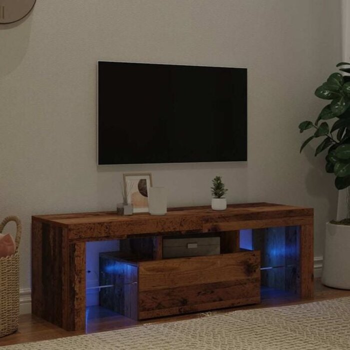 Vidaxl Meuble TV LED Vieux Bois 120cm - Jusqu'à -46% sur votre salon