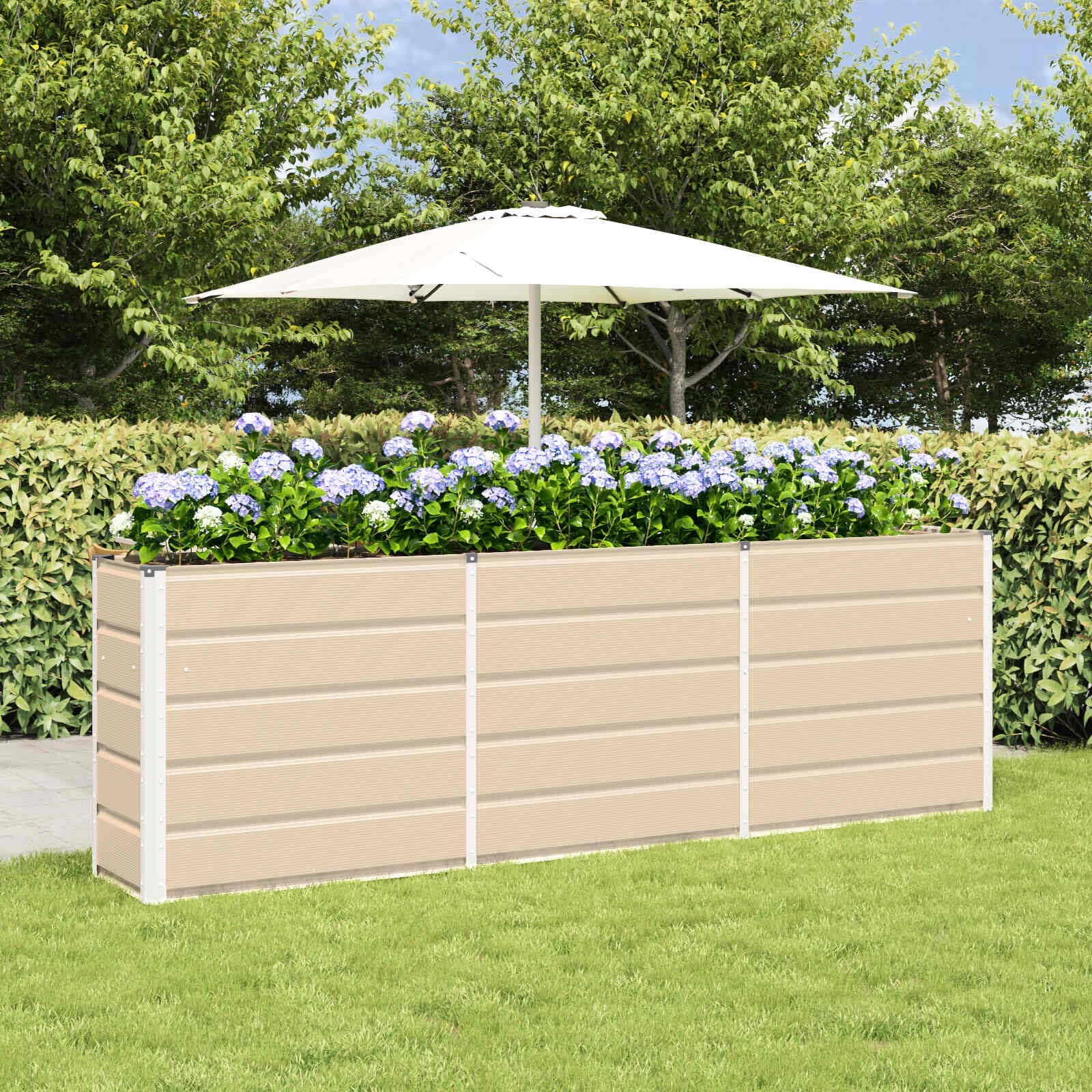 Vidaxl Jardinière en acier ivoire 240cm - Jusqu'à -44% de remise