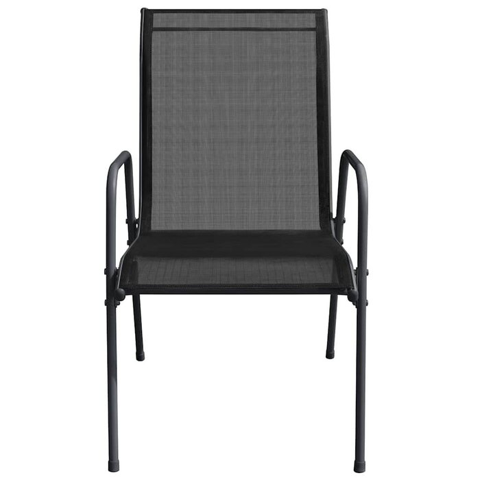 Vidaxl Lot de 4 chaises de jardin en acier et textilène noir - Jusqu'à 46% de réduction