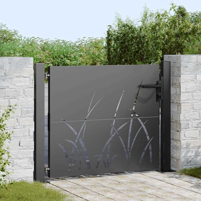 Vidaxl Portillon de jardin en acier noir 110x105cm - Jusqu'à 47% de réduction