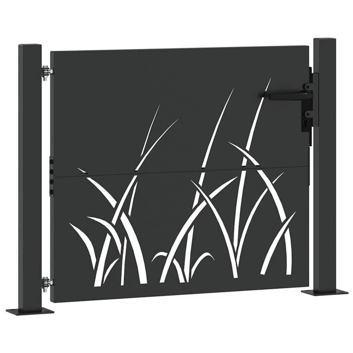 Vidaxl Portillon de jardin en acier noir 110x105cm - Jusqu'à 47% de réduction