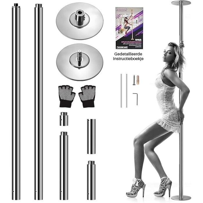 Barre de Pole Dance Portable Réglable - Chromée - Jusqu'à -34% sur le déballé