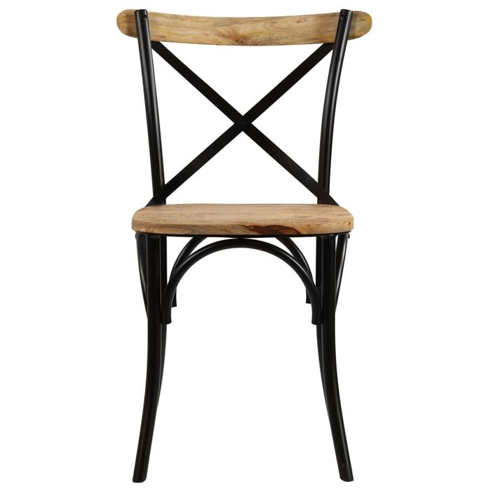Vidaxl Lot de 2 chaises rétro bois de manguier noir - Jusqu'à -47%