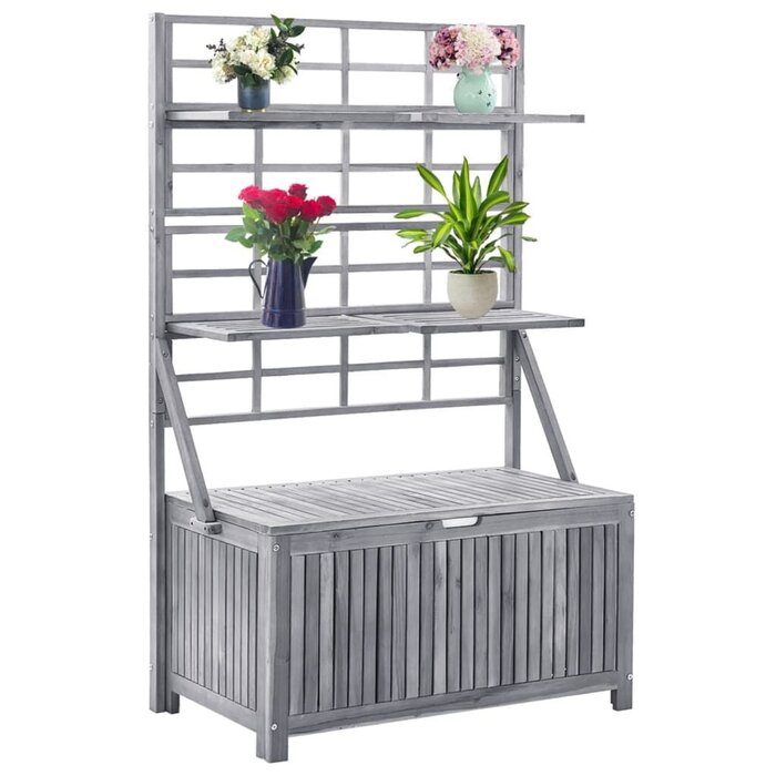 Vidaxl Armoire de jardin avec treillis en acacia gris - Jusqu'à 47 % de réduction