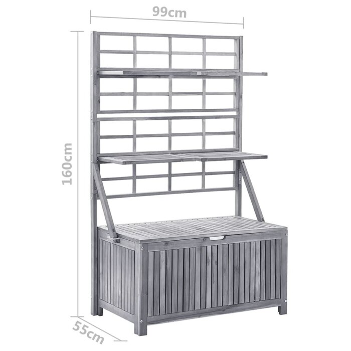 Vidaxl Armoire de jardin avec treillis en acacia gris - Jusqu'à 47 % de réduction