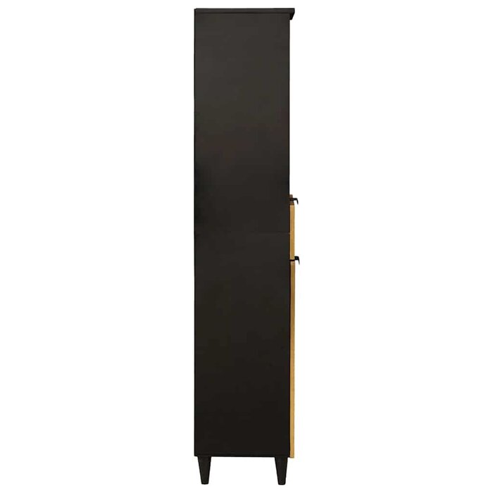 Vidaxl Armoire de salle de bain bois massif Noir/Or - Jusqu'à -60%