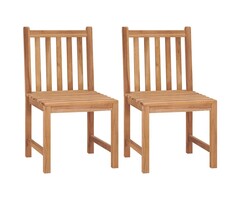 Vidaxl Lot de 2 chaises de jardin en teck massif - Jusqu'à -41%