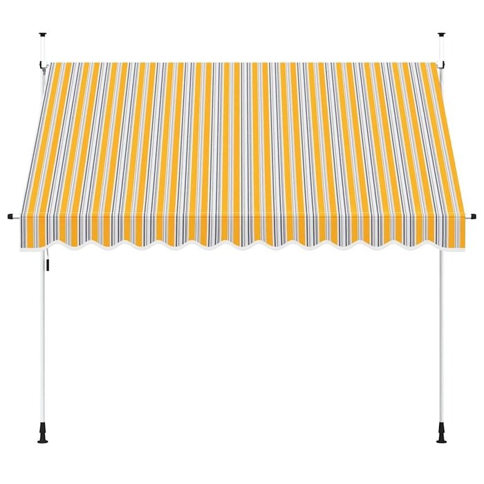 Vidaxl Store banne manuel 300 cm rétractable - Jaune et bleu - Jusqu'à -49%