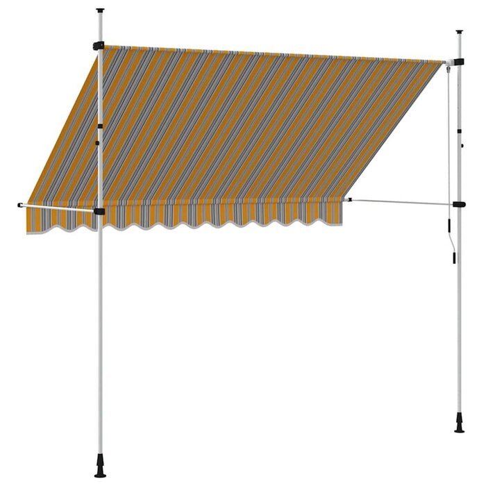 Vidaxl Store banne manuel 300 cm rétractable - Jaune et bleu - Jusqu'à -49%