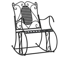 Vidaxl Banc de jardin à bascule 84 cm - Acier noir - Jusqu'à -47%