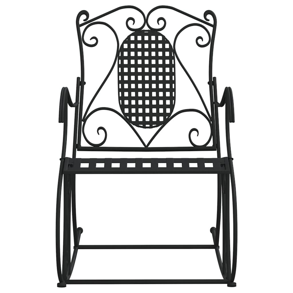 Vidaxl Banc de jardin à bascule 84 cm - Acier noir - Jusqu'à -47%