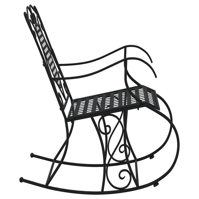 Vidaxl Banc de jardin à bascule 84 cm - Acier noir - Jusqu'à -47%