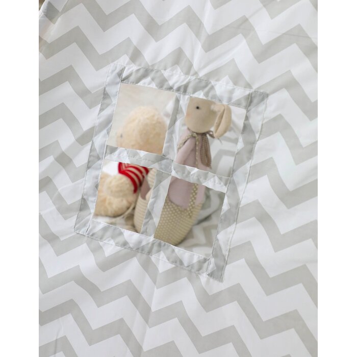 Viking Choice Tipi Enfant Gris Zigzag - 120x160cm - Jusqu'à -35% en Outlet