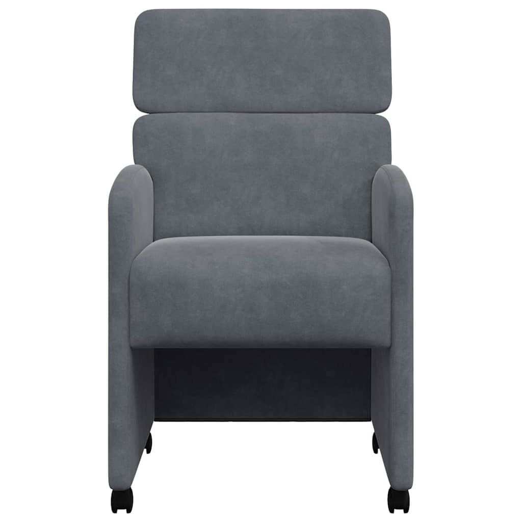 Vidaxl Lot de 2 chaises en velours gris avec roulettes - Jusqu'à -47%