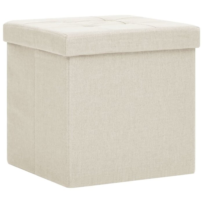 Vidaxl Pouf de rangement pliable blanc crème - Jusqu'à 42% de réduction