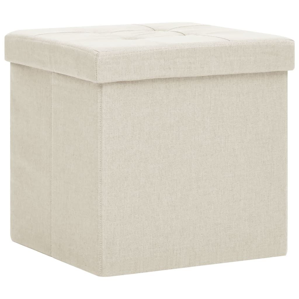 Vidaxl Pouf de rangement pliable lin crème 38cm - 64% de remise