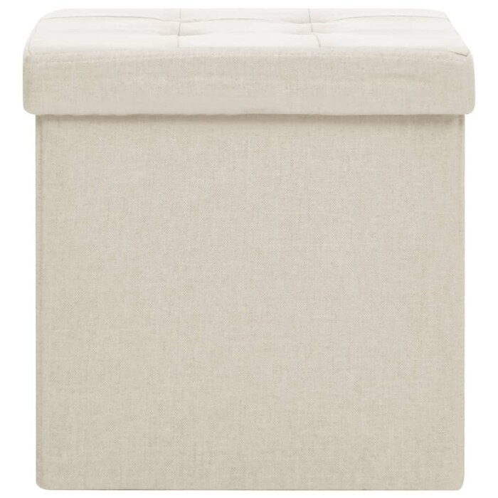 Vidaxl Pouf de rangement pliable blanc crème - Jusqu'à 42% de réduction