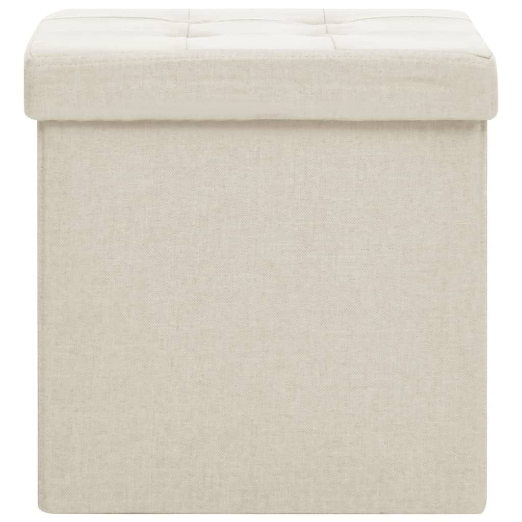 Vidaxl Pouf de rangement pliable lin crème 38cm - 64% de remise