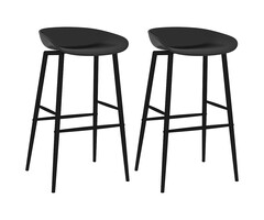 Vidaxl Lot de 2 chaises de bar ergonomiques noires - Jusqu'à -43%