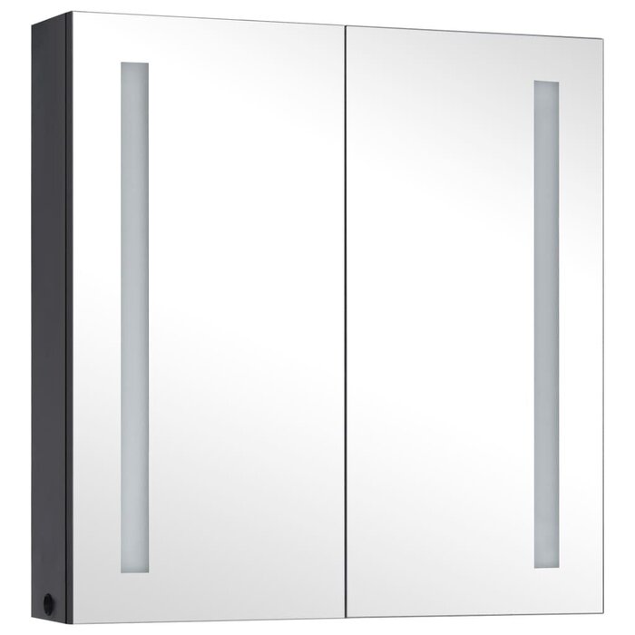 Vidaxl Armoire de salle de bain LED avec miroir, 62x60cm - Anthracite - Jusqu'à -43%