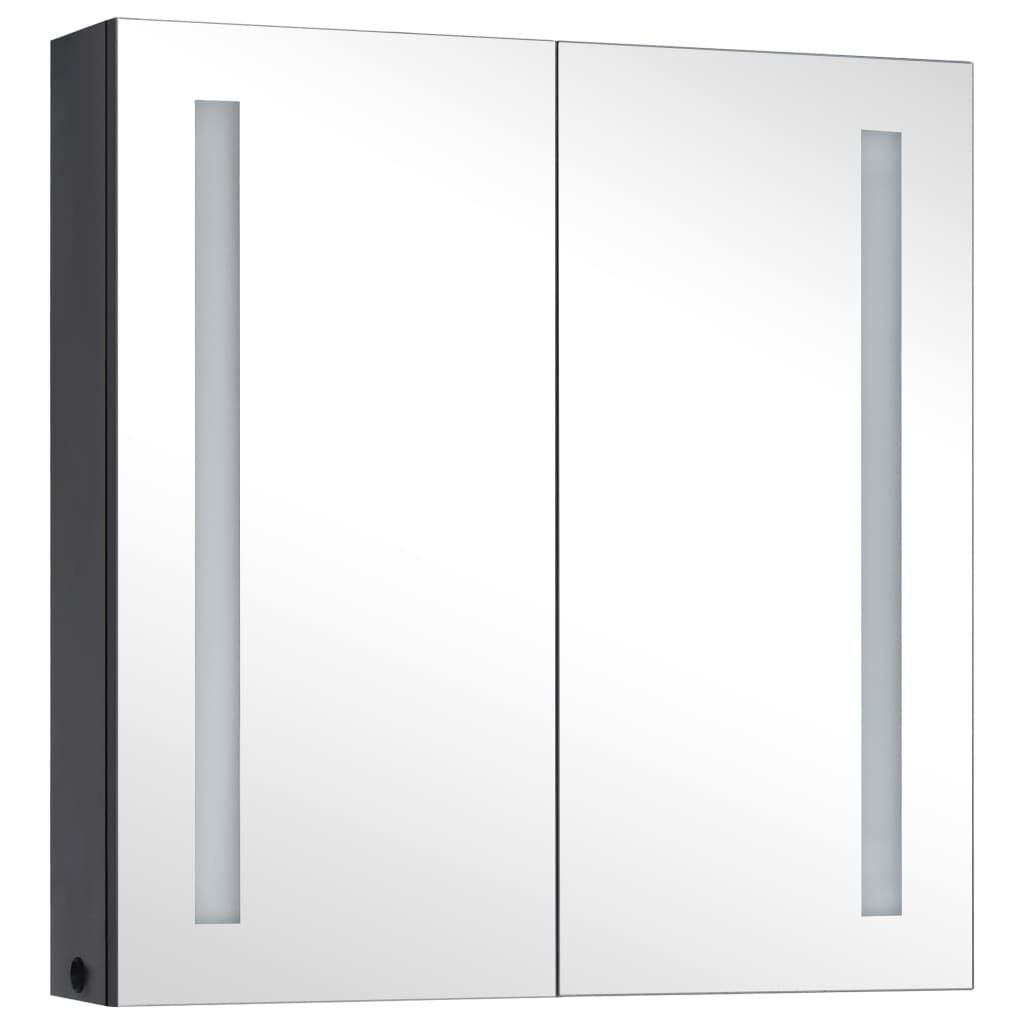 Vidaxl Armoire de salle de bain LED avec miroir, 62x60cm - Anthracite - Jusqu'à -43%